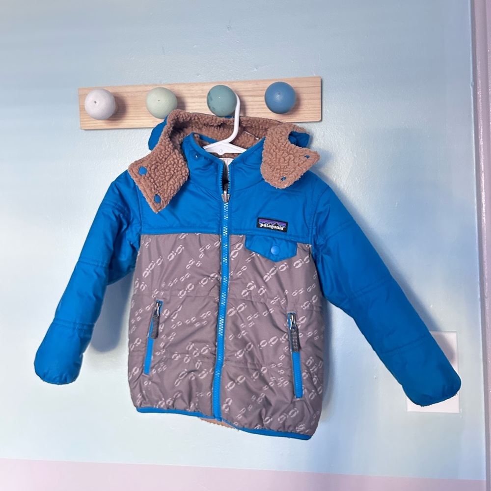 patagonia baby reversible tribbles sherpa hoody jacket